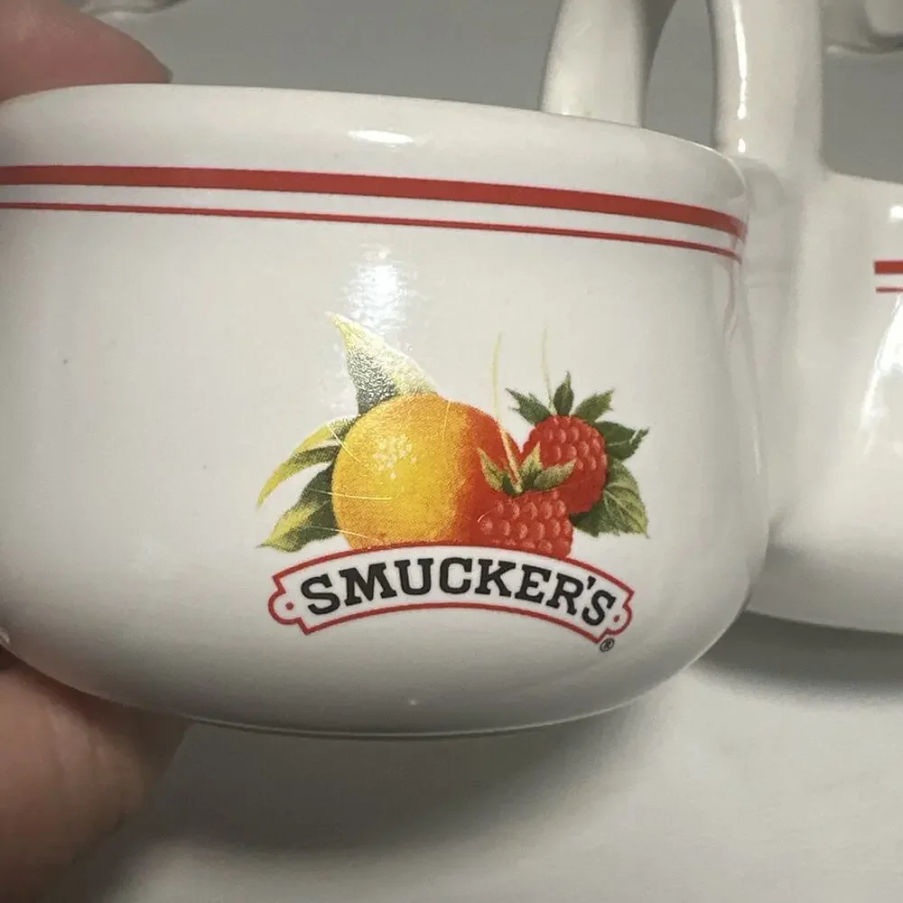 Smuckers Double Covered Ceramic Jam Jar With Lids